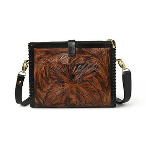 6136 Western Leather Crossbody Bags Sling Bag Satchel Hand-tooled Floral